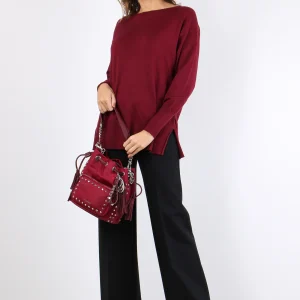 Maglia Over Viscosa Bordeaux