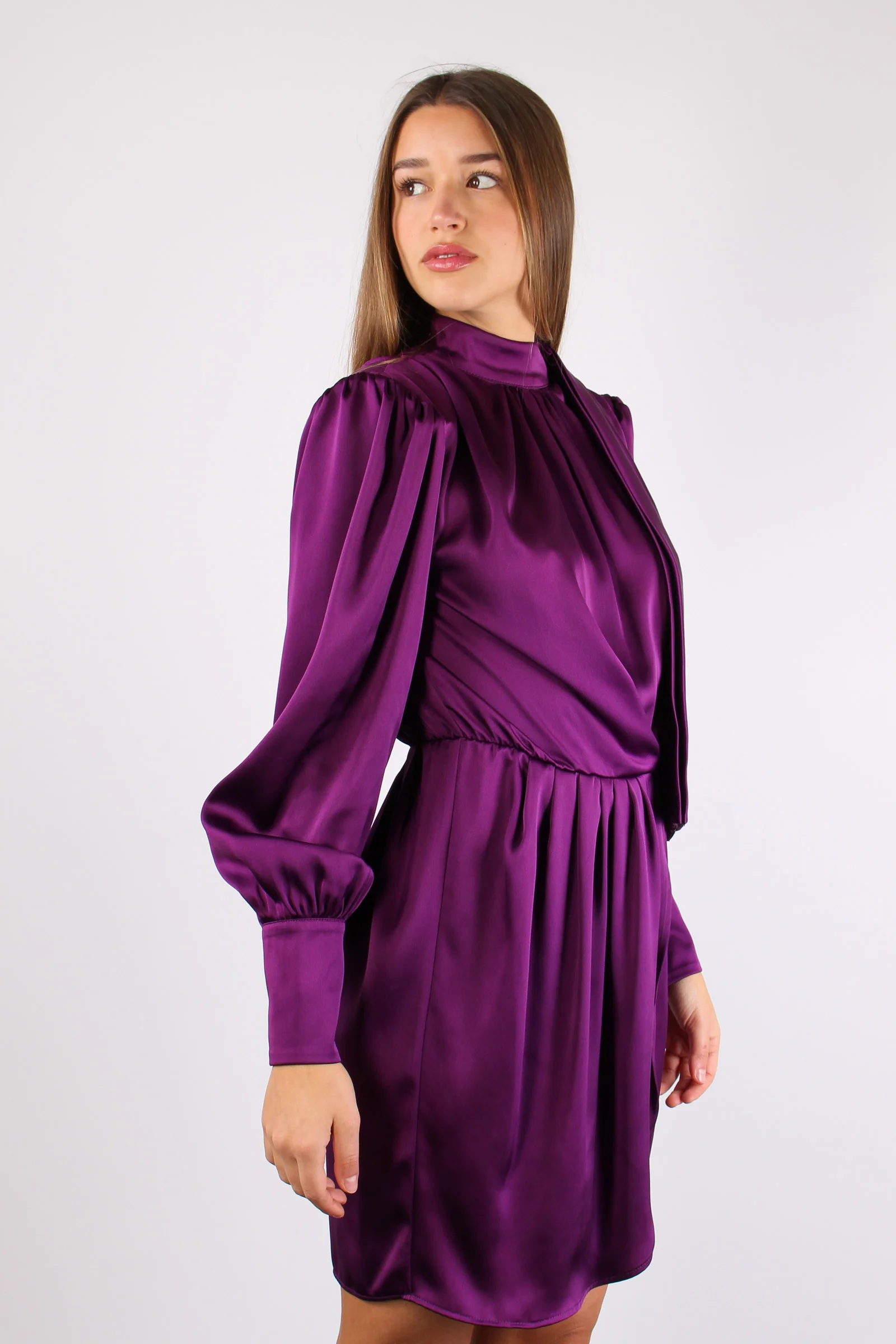 Abito Raso Fiocco Collo Dusty F. - immagine 6