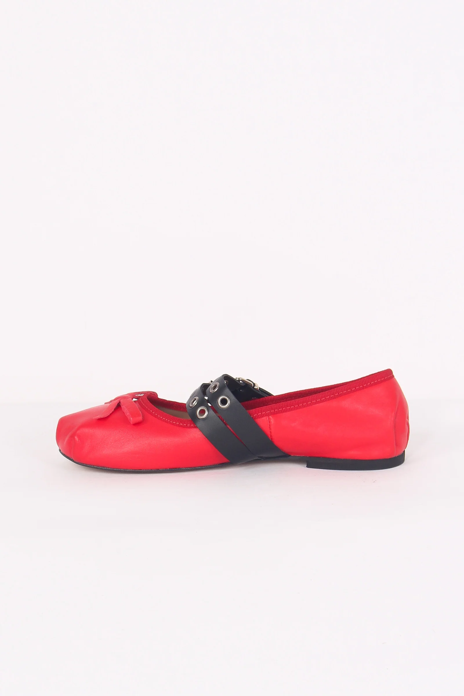 Ballerina Fibbia Borchie Vera Rosso/nero - immagine 5