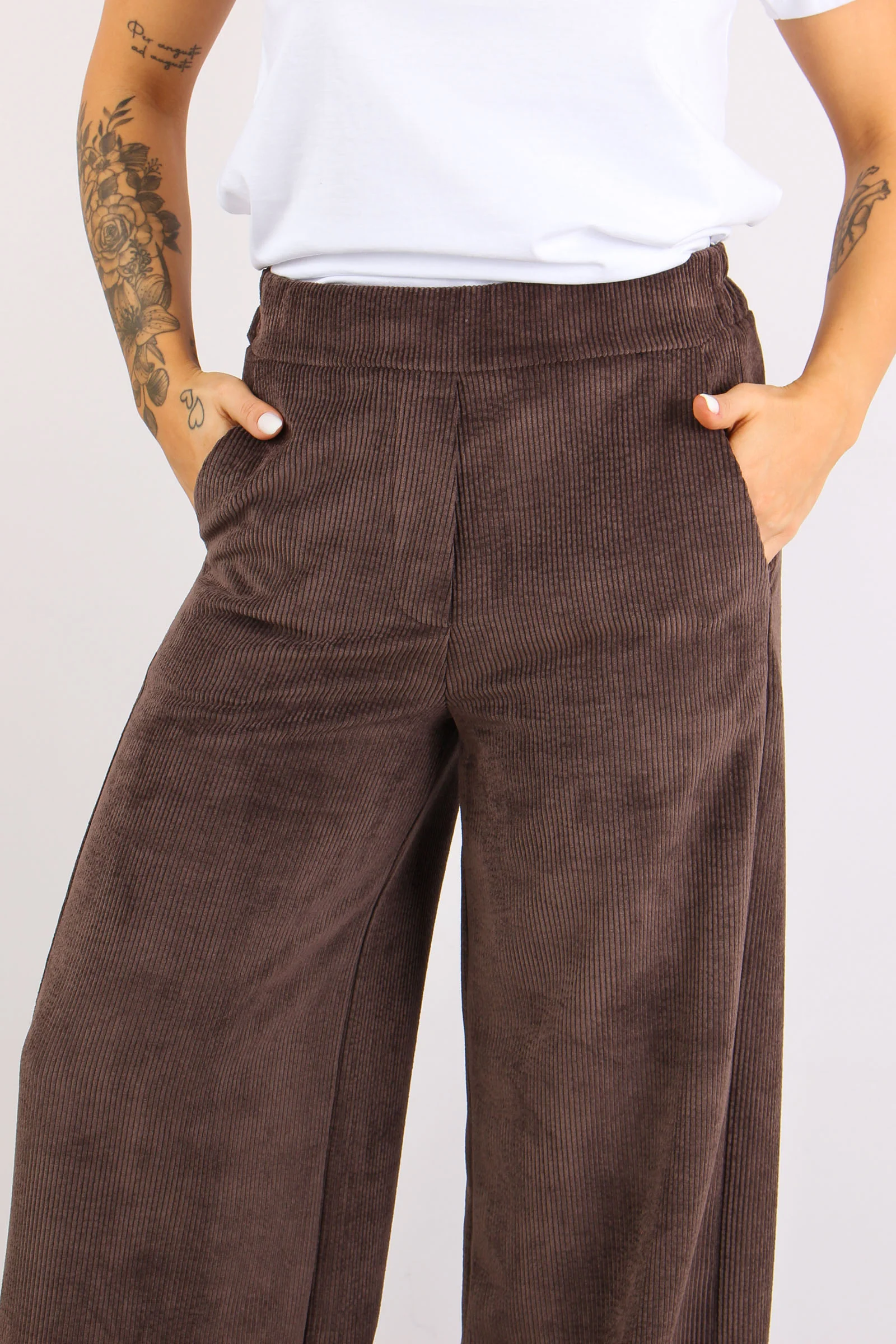 Pantalone Palazzo Largo Vellut Moro - immagine 8