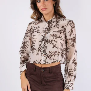 Camicia Mussola Floccata Panna/moro