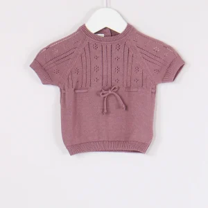 Maglia Traforata Fiocco Amaranto