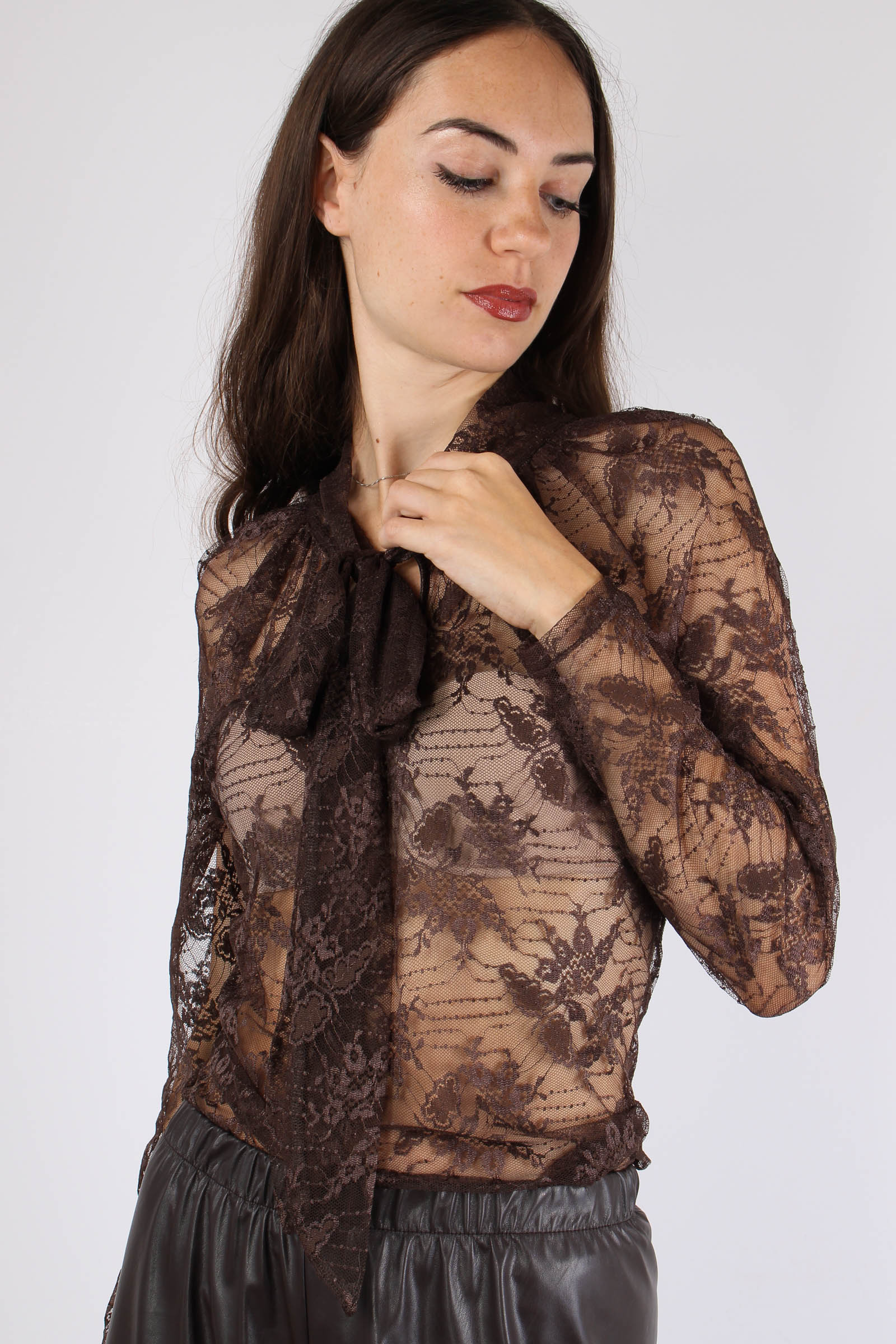Blusa Fiocco Pizzo Moro - immagine 7