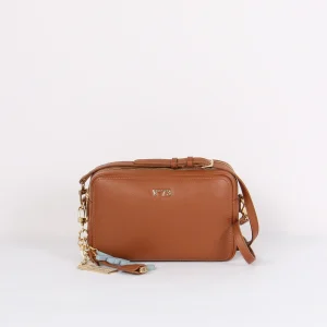 Penelope Tracolla Doppia Zip Cuoio