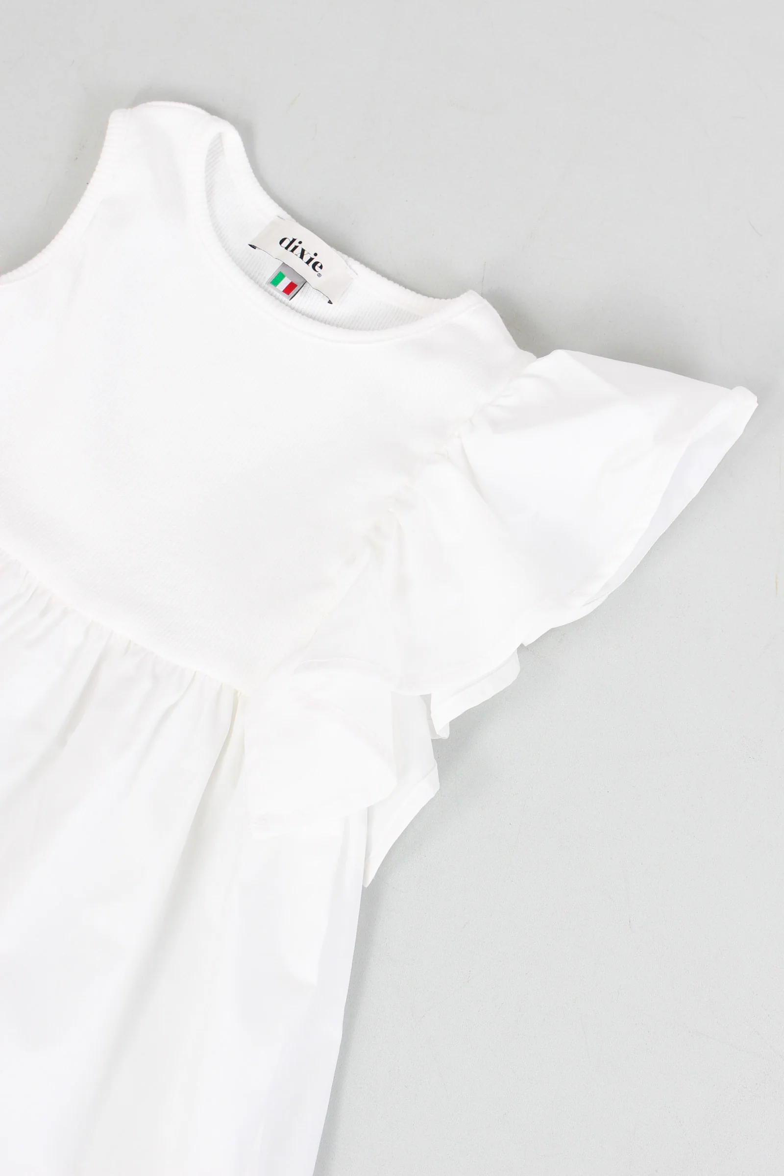 Abito Spallina Incrocio Rouche Off White - immagine 6