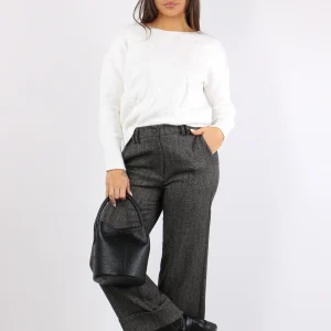 Maglia Viscosa Treccia Panna