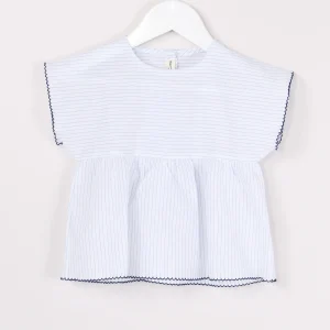 Blusa Rifa Profilo Smerlo Azzurro Riga