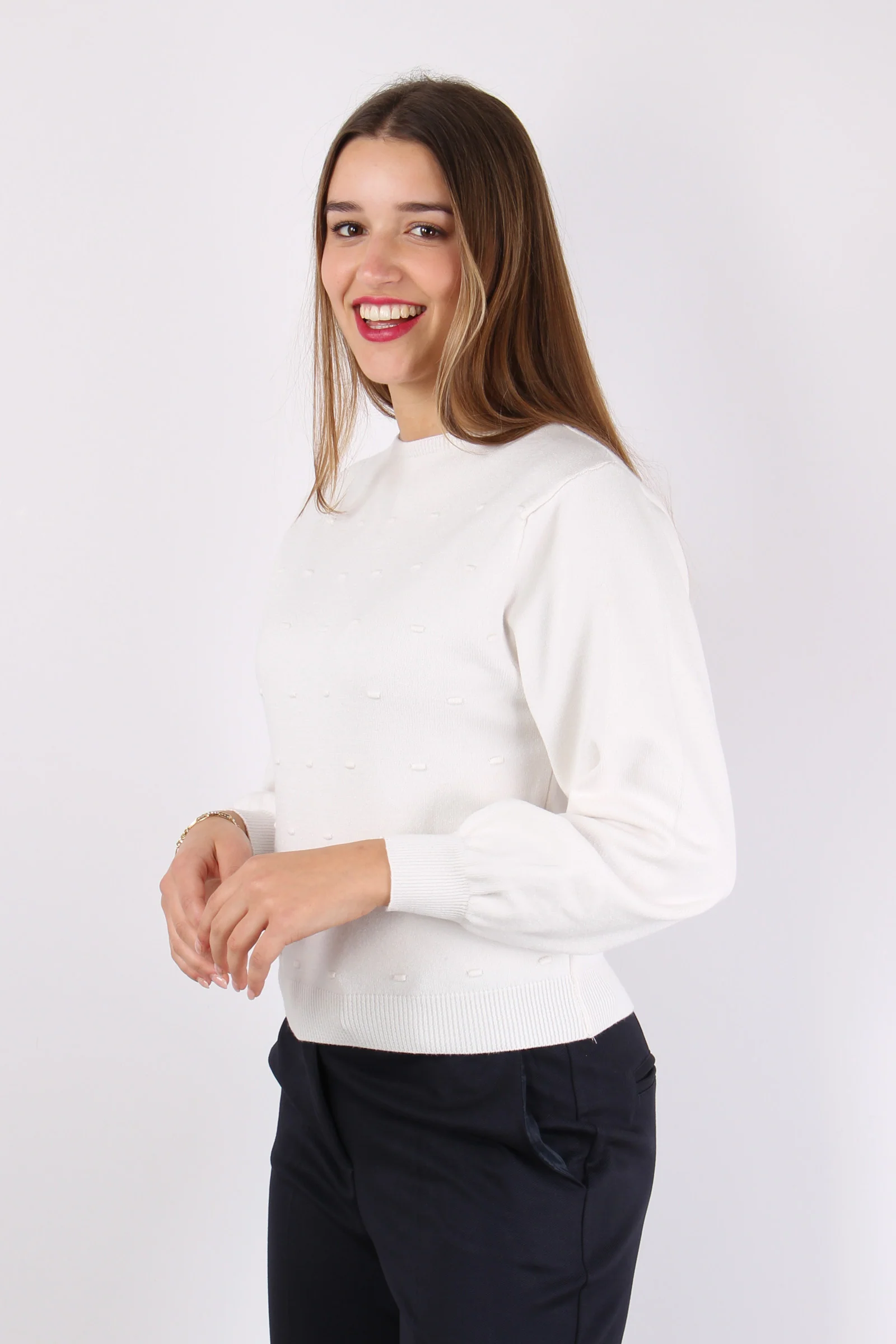 Maglia Scatoletta Punto Noccio Panna - immagine 3