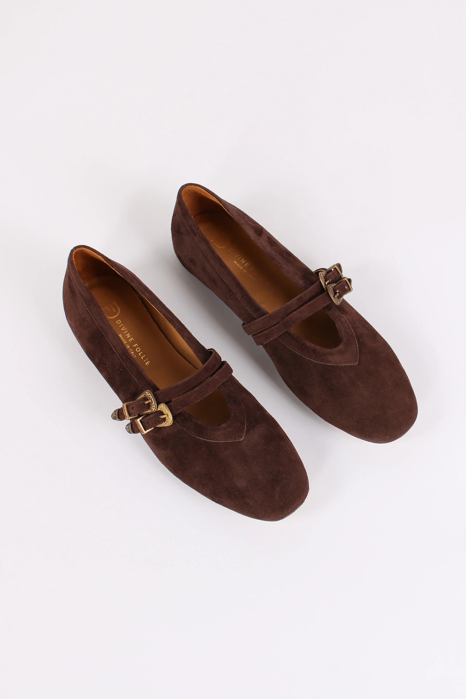 Ballerina Pelle Doppia Fibbia Cioccolato - immagine 3