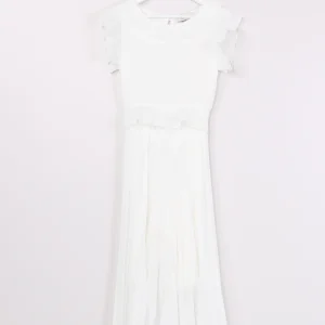 Tuta Plisse Spalla Rouches Off White