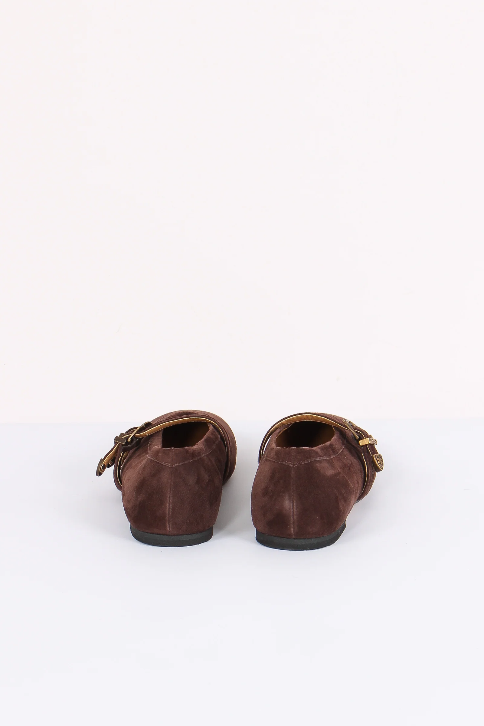 Ballerina Pelle Doppia Fibbia Cioccolato - immagine 4