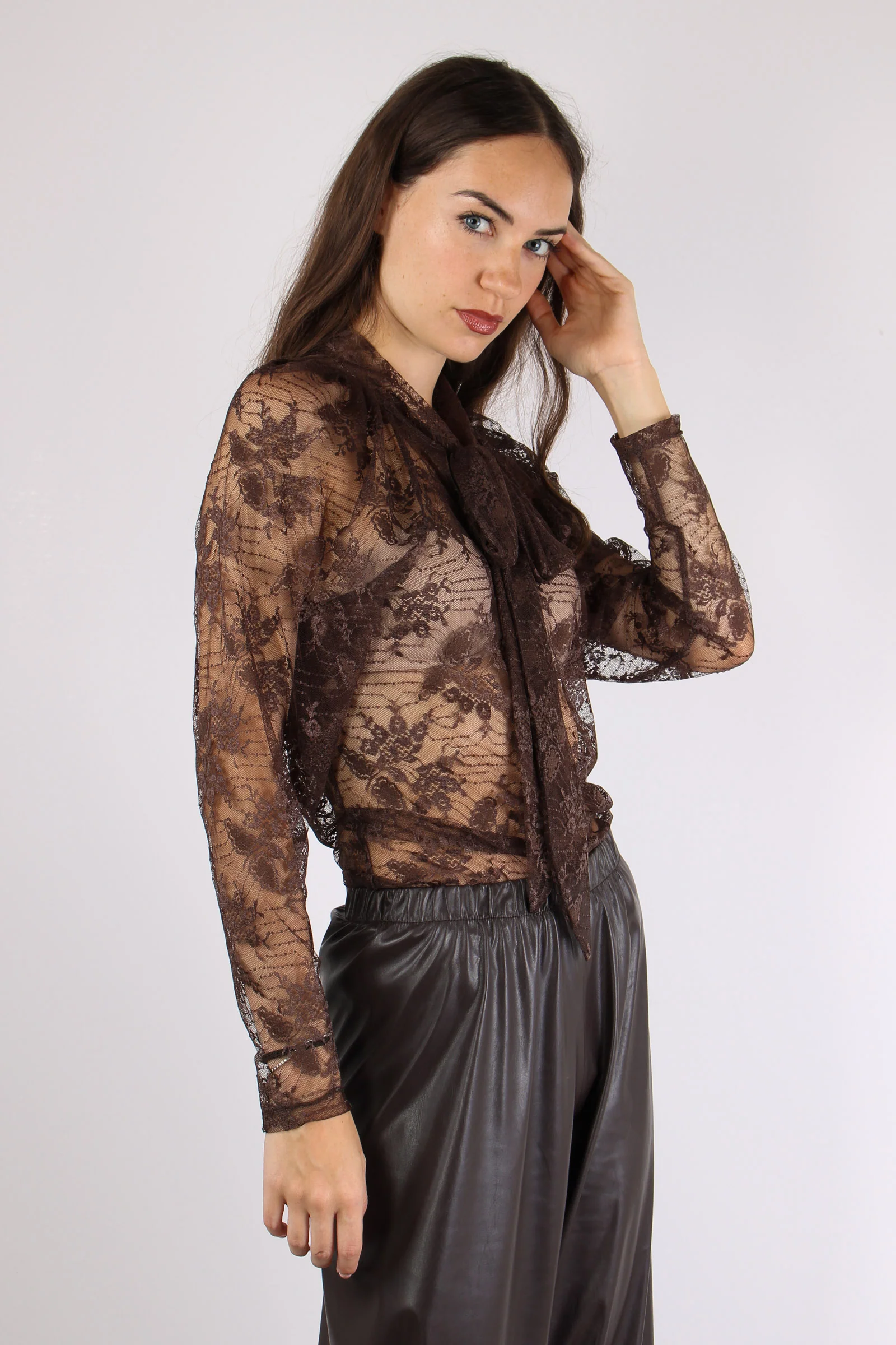 Blusa Fiocco Pizzo Moro - immagine 6
