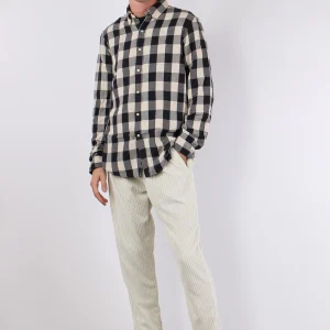 Camicia Fantasia Quadri Cream/black