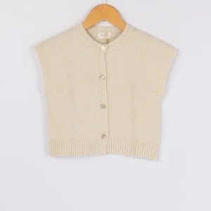 Gilet Bottoni Over Natural