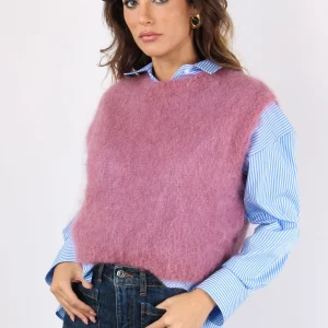 Gilet Misto Mohair Rosa
