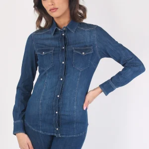 Camicia Denim Basica Denim Scuro