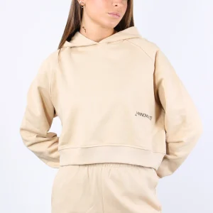 Felpa Corta Cappuccio Nocciola