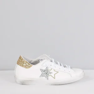 Sneakers Prime Star Glitter Bianco/argento