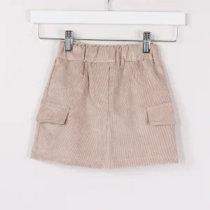 Gonna Velluto Liscio Beige