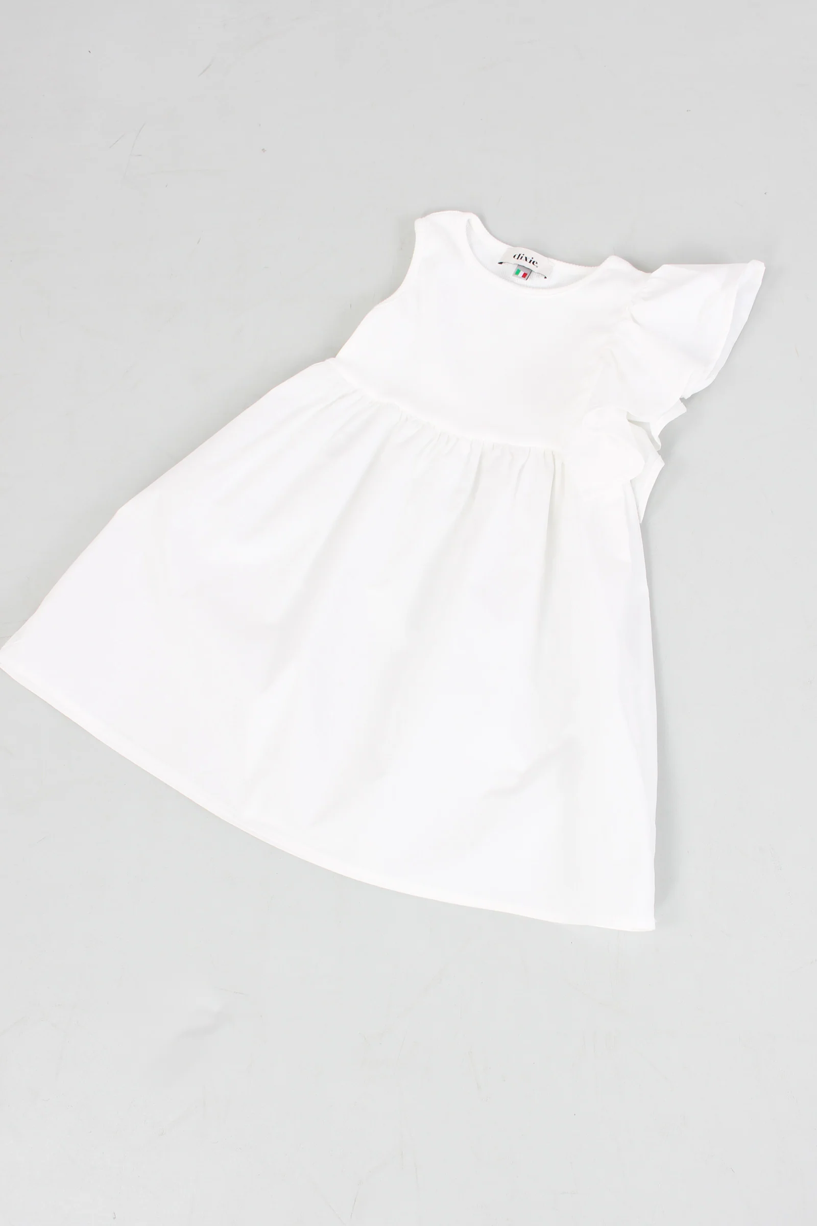 Abito Spallina Incrocio Rouche Off White - immagine 4