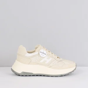 Sneaker Nabuk Platform Avorio/bianco