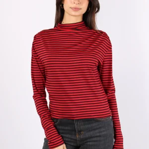 T-shirt Collo Vulcano Riga Rosso/moro