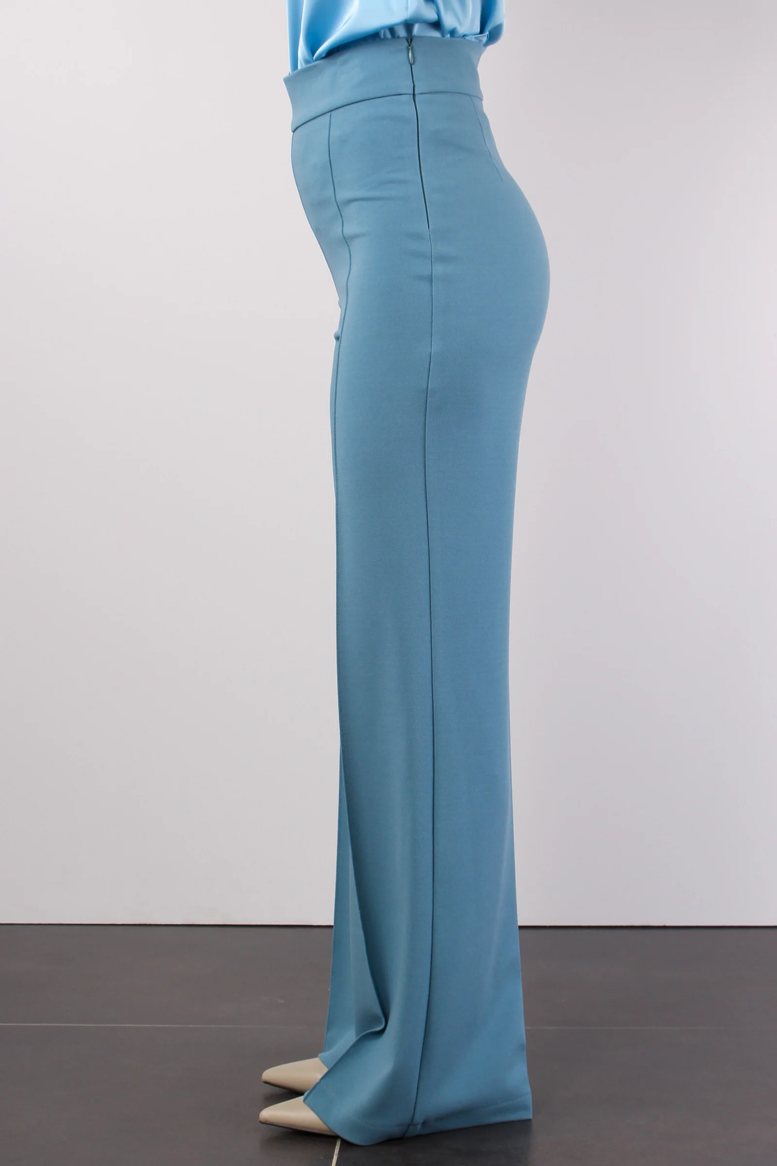 Pantalone Palazzo Crepe Azzurro - immagine 6