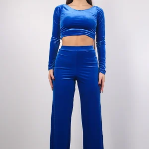 Fleur Pantalone Velluto Blu