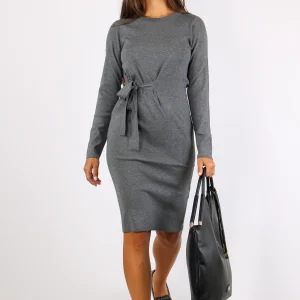 Caritea Abito Maglia Fiocco La Grigio