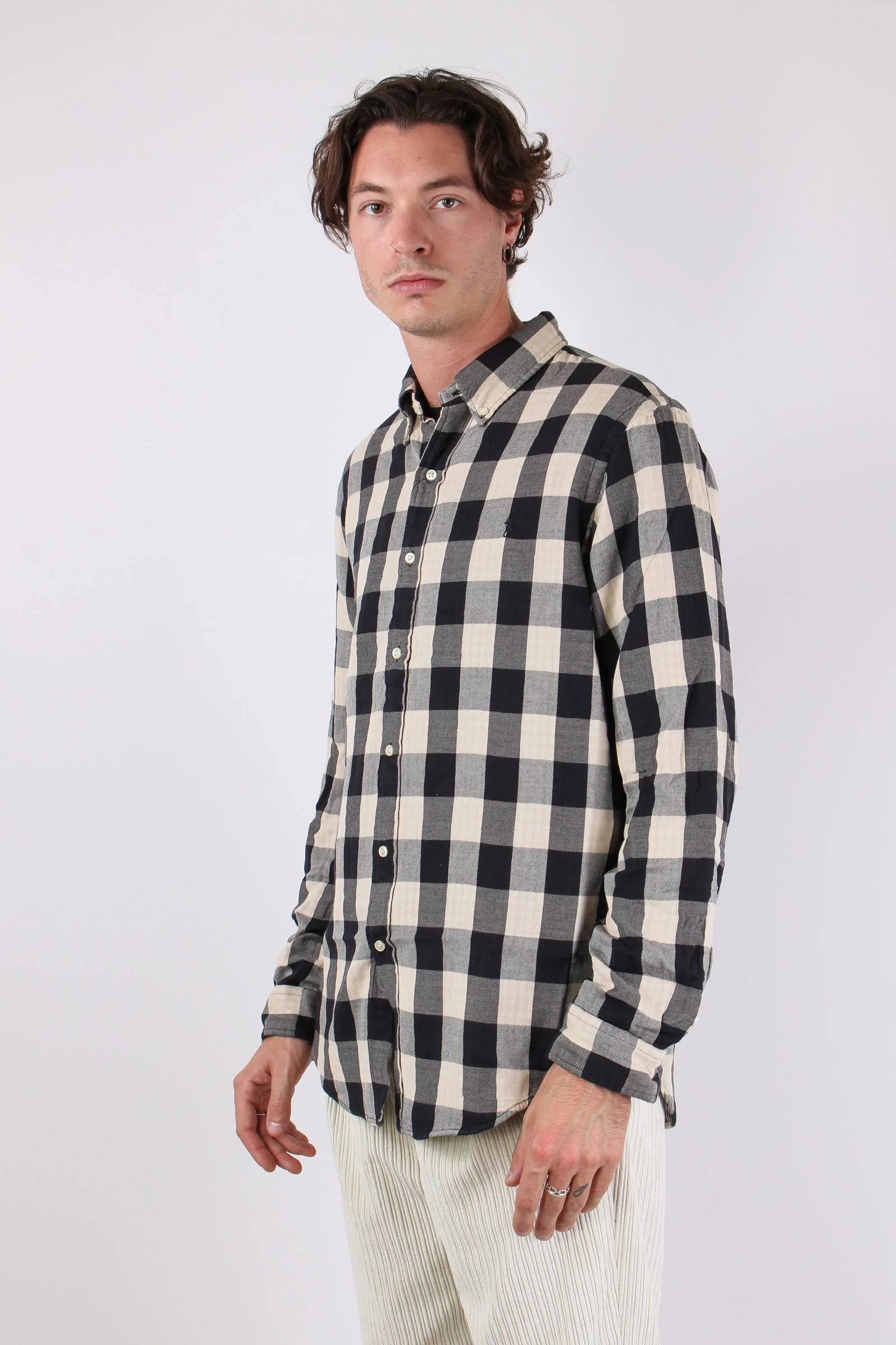 Camicia Fantasia Quadri Cream/black - immagine 6