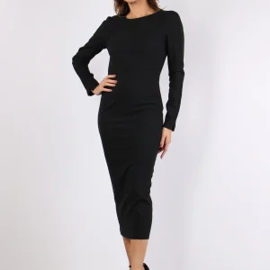 Frutta Tubino Zip Dietro Nero Limousine