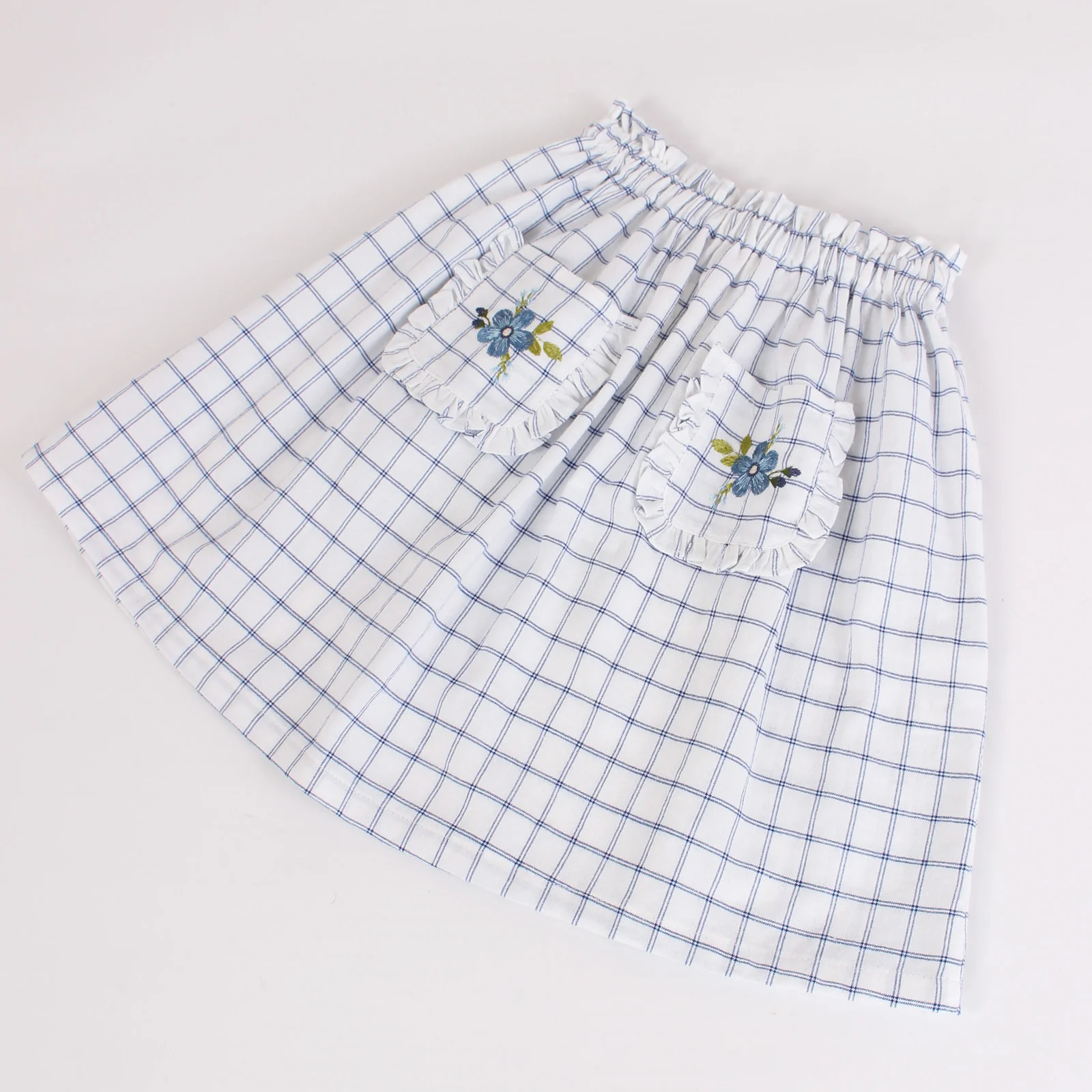 Gonna Quadri Check Blu - immagine 6