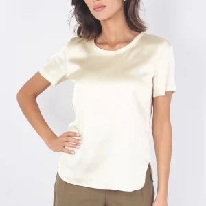 Casacca Manica Corta Viscosa Ivoire