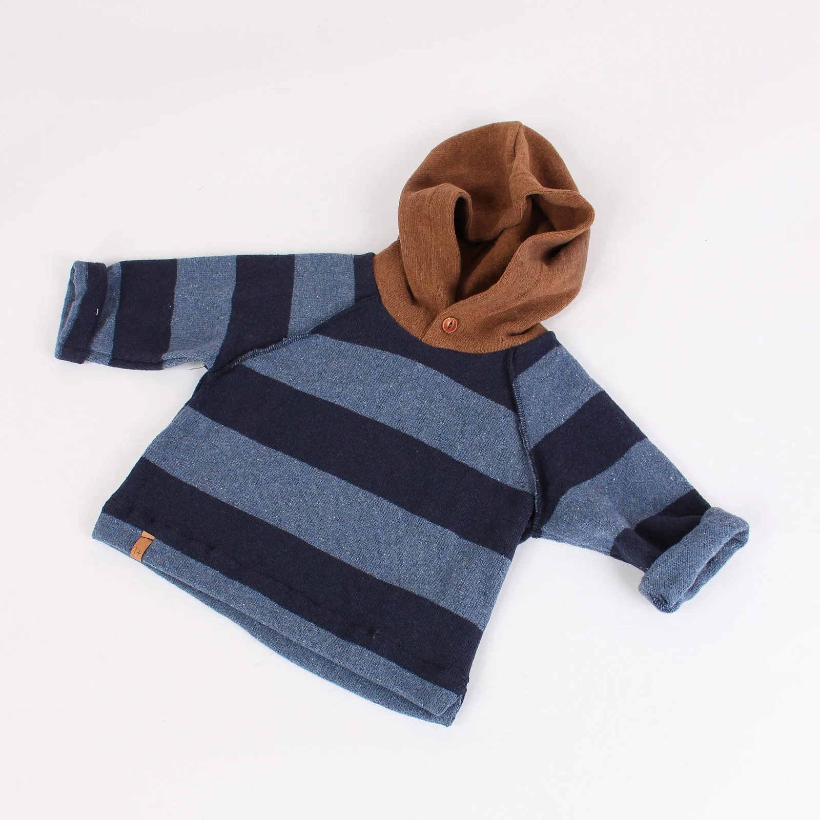 Maglia Righe Cappuccio Coccio Denim/avio - immagine 7