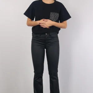 Pantalone Trombetta Spalmato Nero