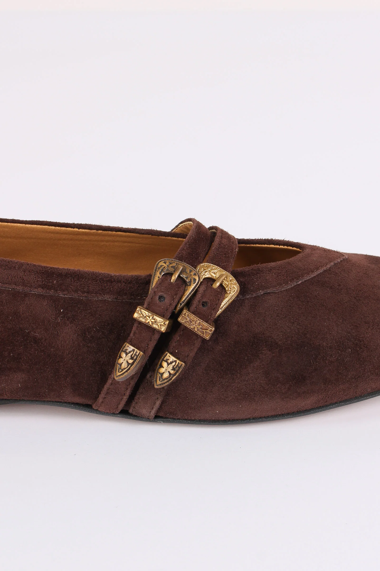 Ballerina Pelle Doppia Fibbia Cioccolato - immagine 8