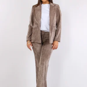 Pantalone Velluto Gamba Dritta Tortora