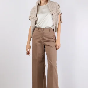 Urial Pantalone Cotone Cropped Castagna