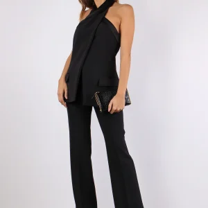 Gilet Incrocio Profilo Raso Black