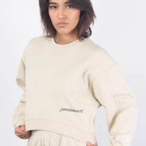 Felpa Girocollo Corta Beige Sand