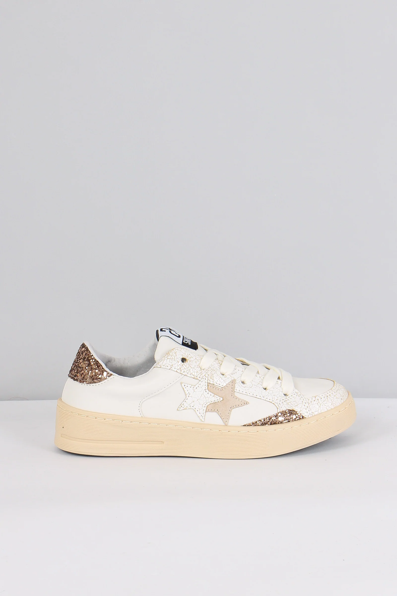 Sneakers Enjoy Star Glitter Bianco/oro