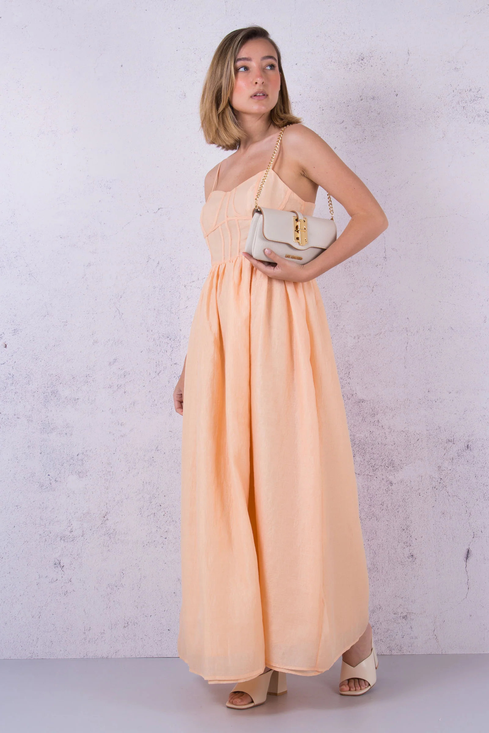 Abito Lungo Spalline Peach - immagine 4