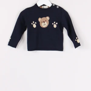 Pullover Inserto Orso Blu Notte