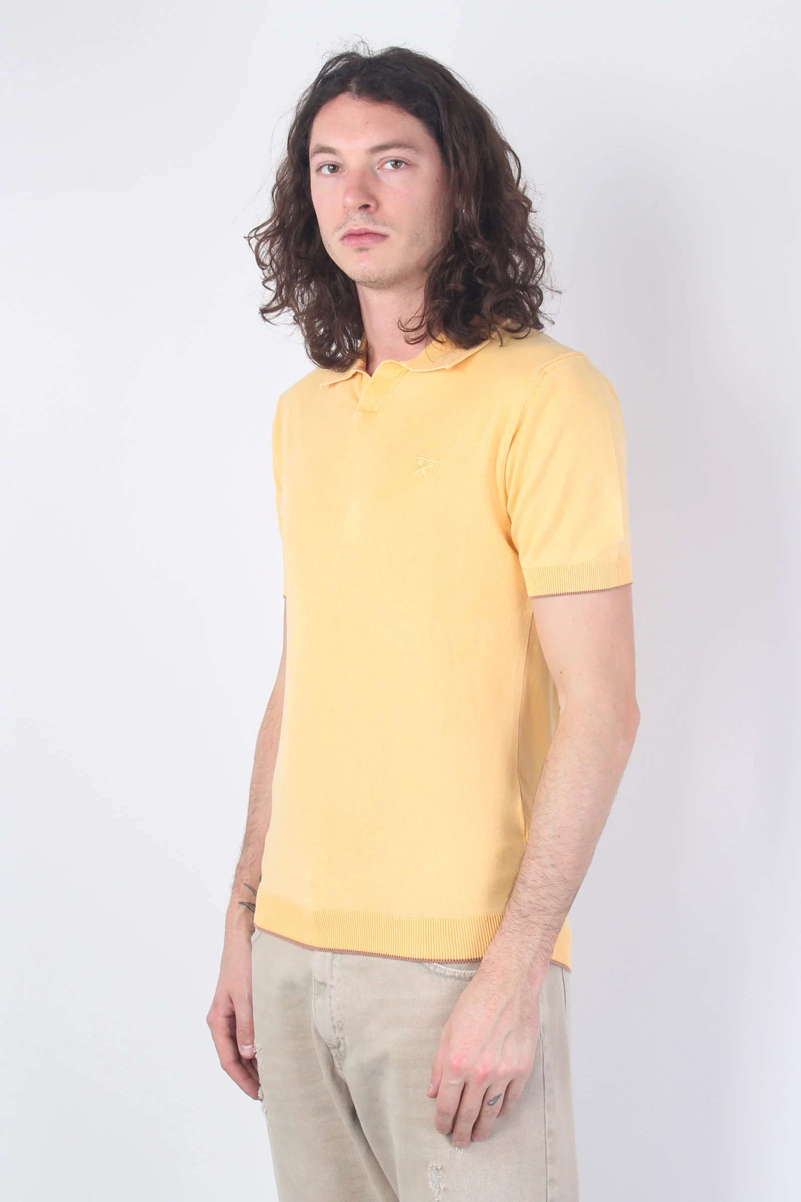 Polo No Bottoni Effetto Stone Tangerine - immagine 6