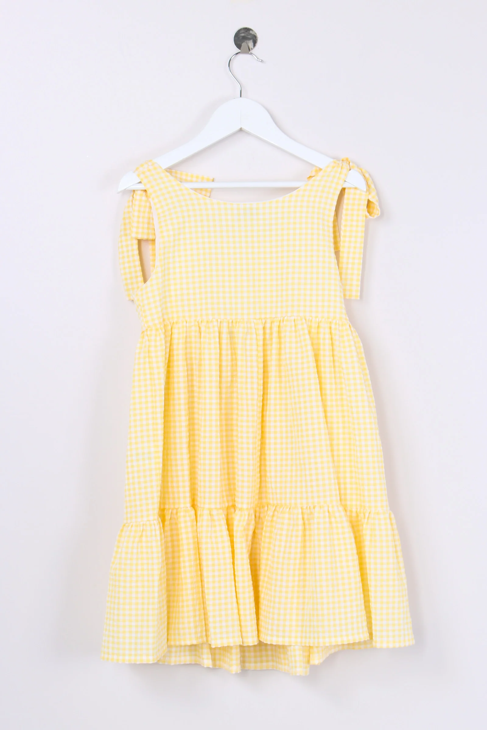 Abito Vichy Balze Bianco/giallo - immagine 3