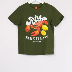 T-shirt Stampa Beach Verde