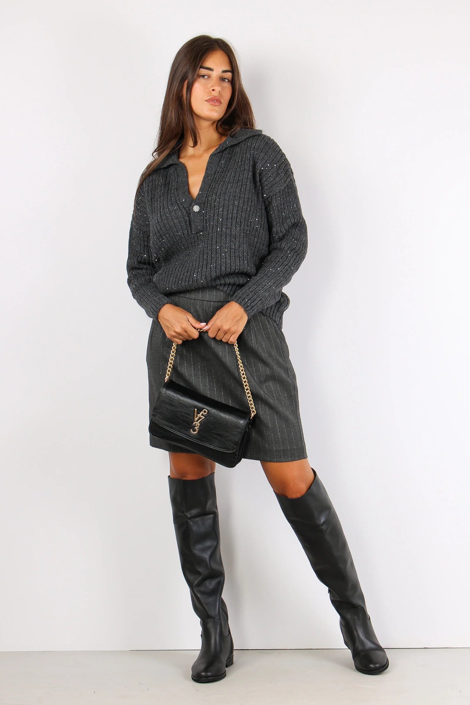 Almerigo Maglia Scavo V Costa Antracite