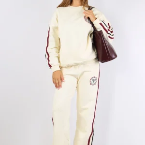 Felpa Regular Logo Tennis Bianco Burro