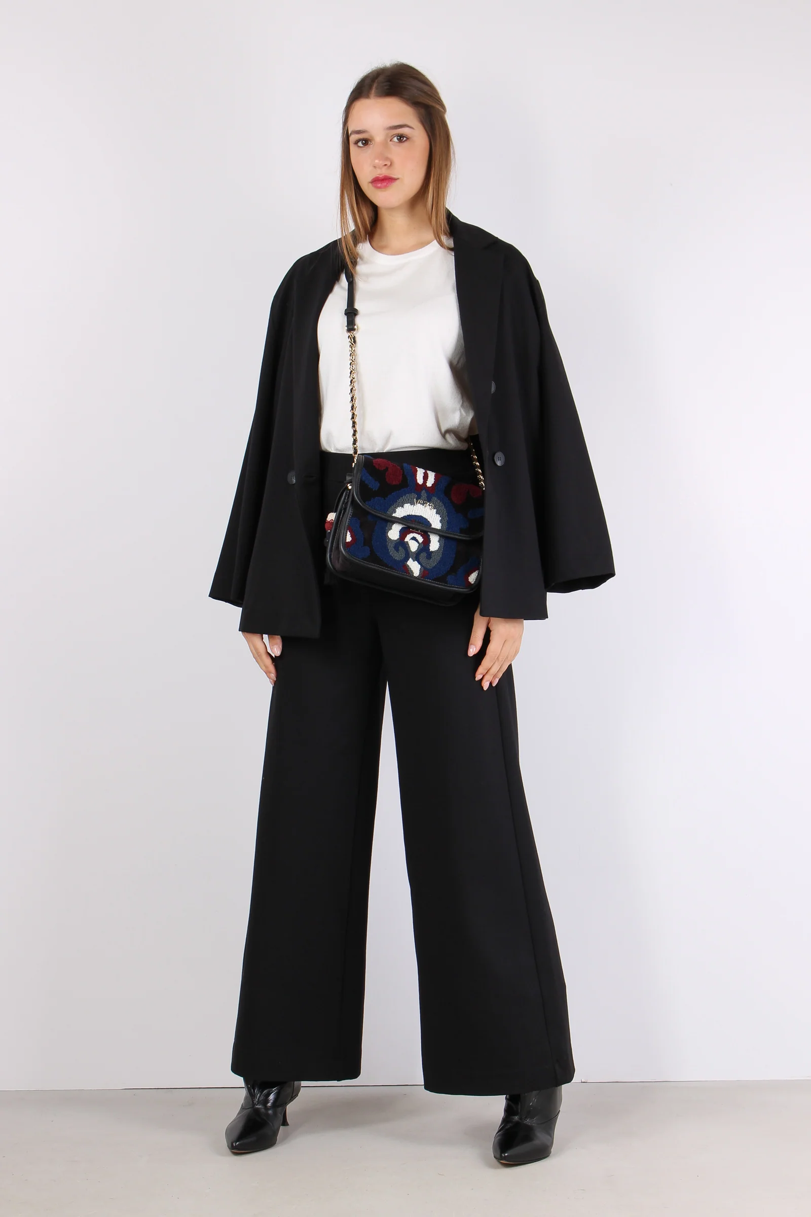 Pantalone Palazzo Punto Milano Nero