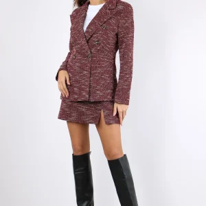 Minigonna Boucle Paillettes Bordeaux